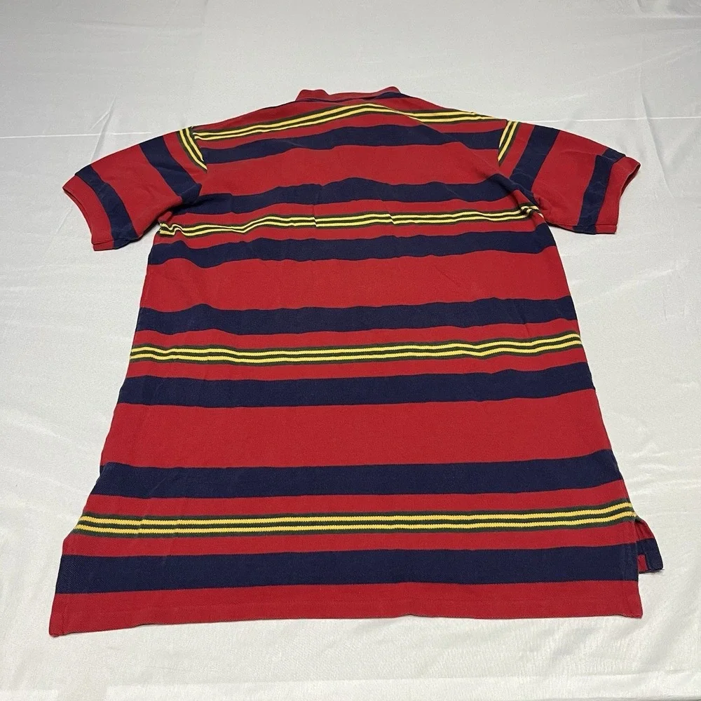 Vintage 90's Polo Ralph Lauren Polo Shirt Mens Medium Striped Made in USA